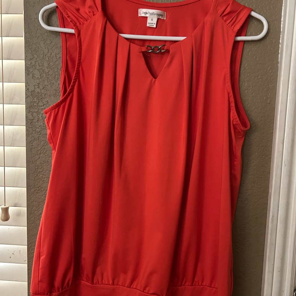 John Paul Richard Red Sleeveless Top